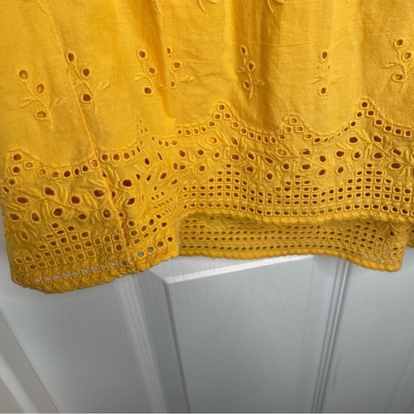 Sundance Marbella Floral Crocheted Eyelet Baby Doll Boho Tank Top in Yellow XS - Picture 8 of 11